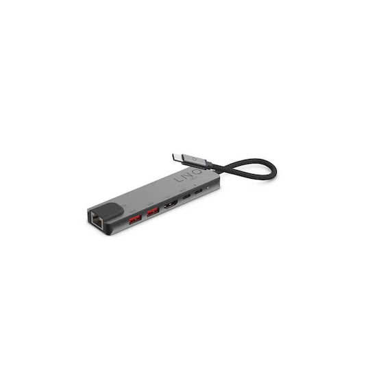 LinQ USB-C Docking Station με HDMI 4K PD Ethernet Μαύρο (LQ48015)