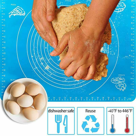 Diamandino Plastic Dough Kneading Mat Γαλάζιο 50x70cm