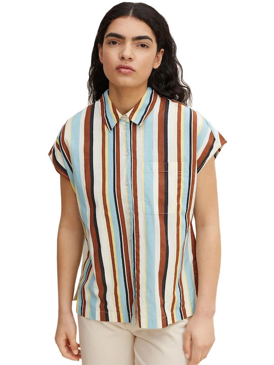 Tom Tailor Women's Striped Short Sleeve Shirt