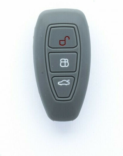 Husă Cheie Auto Car Safety Din Silicon Cu 3 Butoane Pentru Ford Gri