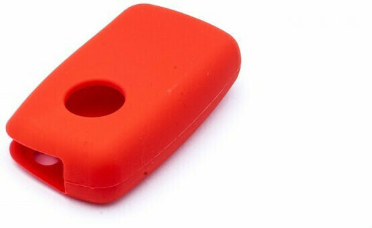 Silicone Car Key Cover Case Car Safety with 3 Buttons for Seat / Skoda / VW Red
