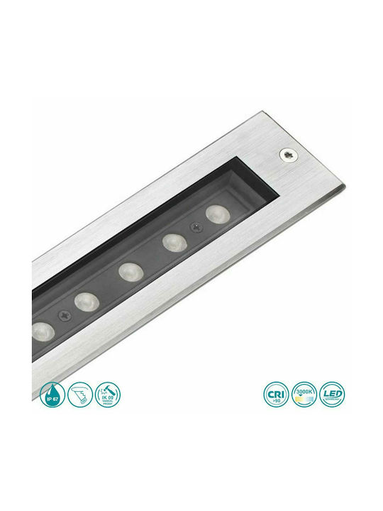 Faro Barcelona Spot Outdoor Floor Lamp LED 16W with Warm White Light IP67 Silver