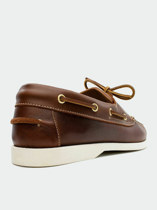 Men's Leather Boat Shoes Tabac Brown