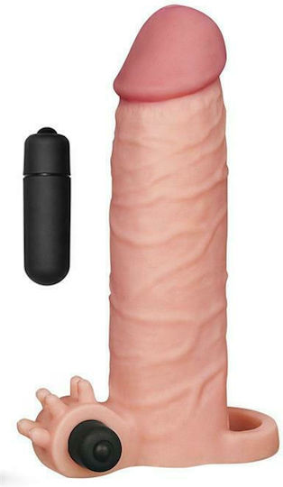 Lovetoy Pleasure X-tender Series Vibrating Penis Sleeve Flesh 17.8cm