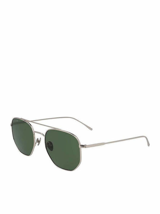 Lacoste Sunglasses Silver with Metal Frame & Green Lens Lacoste Sunglasses Silver with Metal Frame & Green Lens