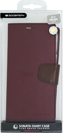 Mercury Sonata Diary Wallet Synthetic Leather Red (iPhone 13 Pro Max)