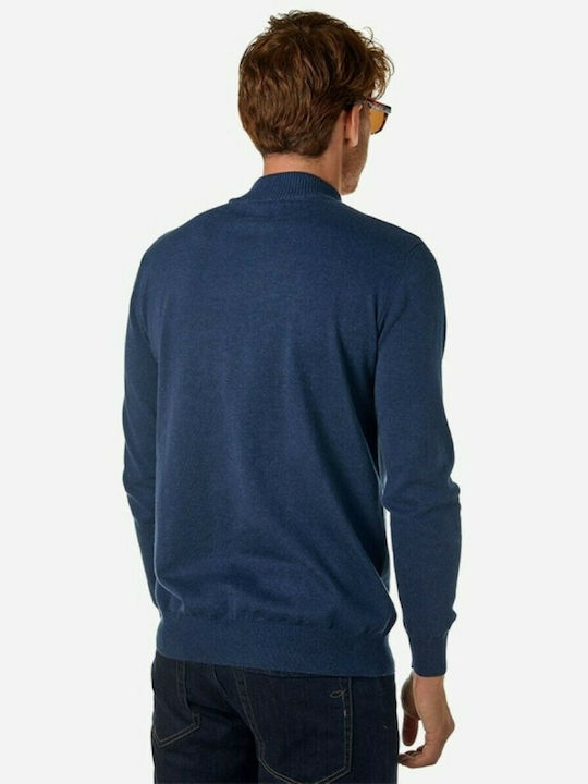 Brokers Jeans Men's Long Sleeve Sweater Turtleneck Indigo