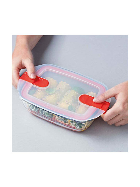 Pyrex Cook & Heat Кутия за обяд Стъкло Червен Подходяща за микровълнова фурна 2300мл 1бр
