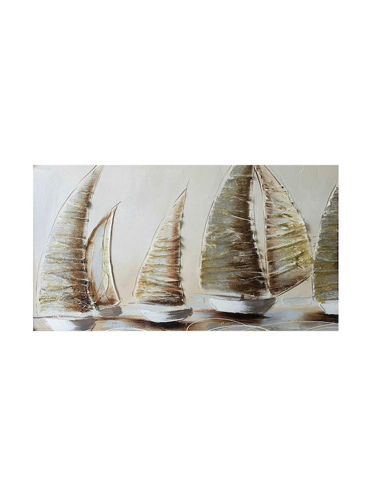 Inart Ιστιοφόρα Πίνακας σε Καμβά 150x50cm