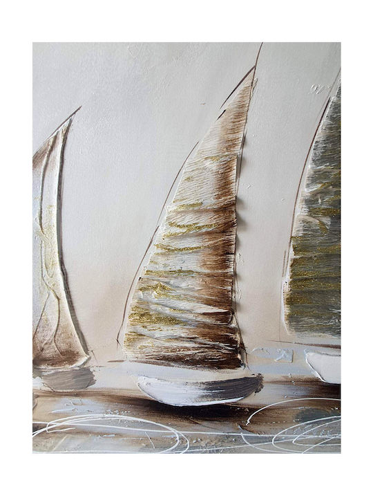 Inart Ιστιοφόρα Πίνακας σε Καμβά 150x50cm