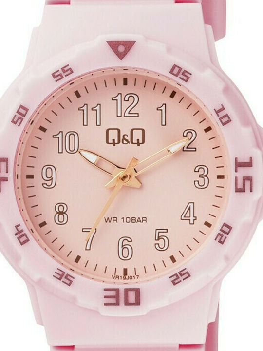 Q&Q Kids Analog Watch with Rubber/Plastic Strap Pink