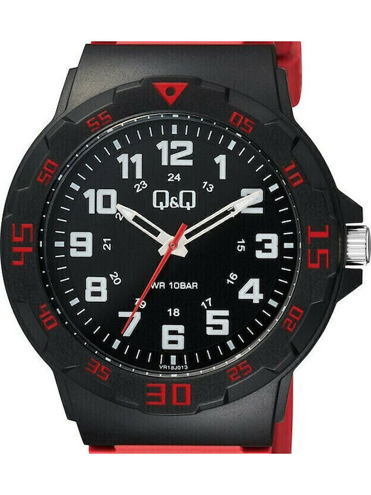 Q&Q Kids Analog Watch with Rubber/Plastic Strap Red