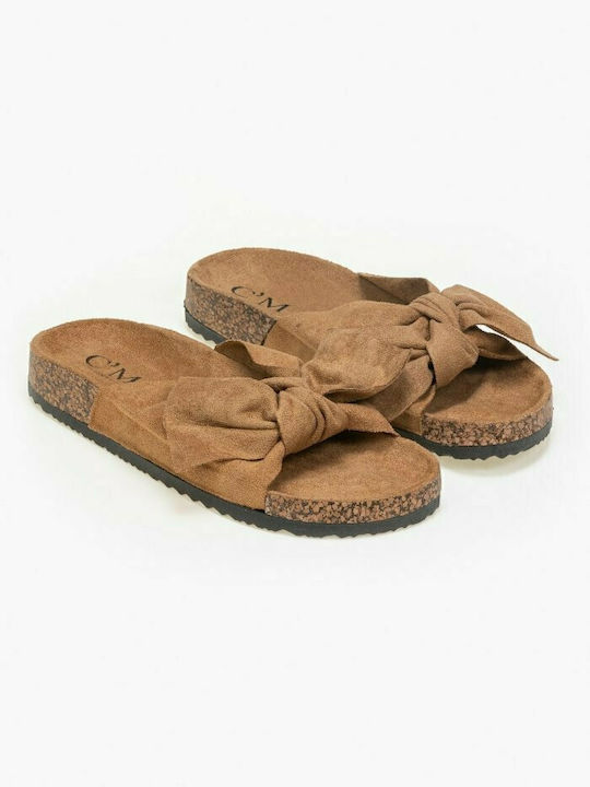 Issue Fashion Women's Flat Sandals in Tabac Brown Color