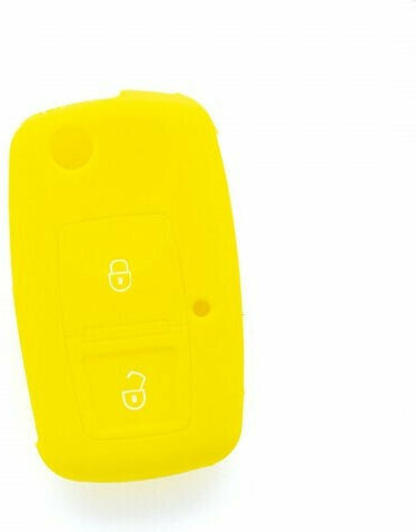 Θήκη Κλειδιού Car Safety από Silikon με 2 Κουμπιά για Sitz / Skoda / VW σε Gelb Χρώμα
