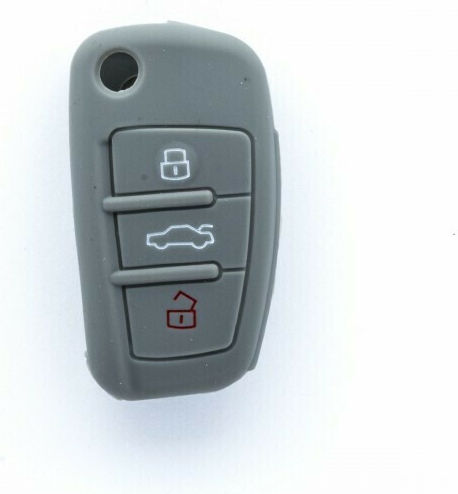Husă Pentru Cheie Auto Car Safety Din Silicon Cu 3 Butoane Pentru Audi În Culoare Gri