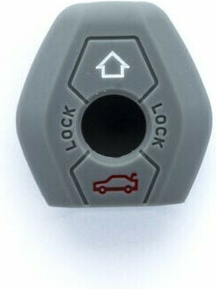 Silicone Car Key Cover Case Car Safety with 2 Buttons for Bmw Gray