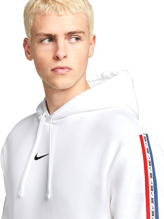 Nike Sportswear Herren Sweatshirt mit Kapuze und Taschen Weiß