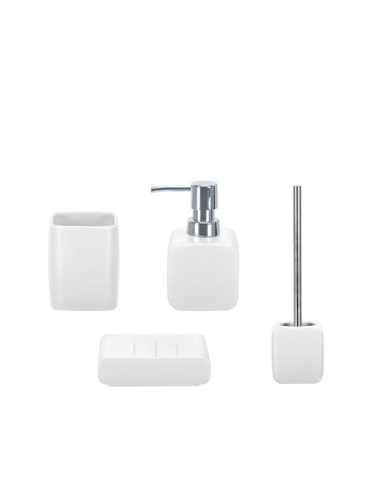 Kleine Wolke Cubic Ceramic Toilet Brush White