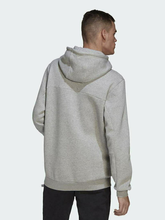 Adidas Stadium Badge of Sport Men's Sweatshirt with Hood and Pockets Medium Grey Heather