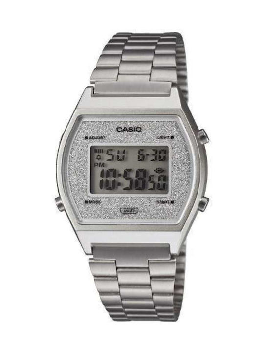 Casio Digital Uhr mit Silber Metallarmband B-640WDG-7EF