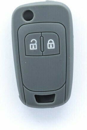 Silicone Car Key Cover Case Car Safety with 2 Buttons for Chevrolet / Opel Gray
