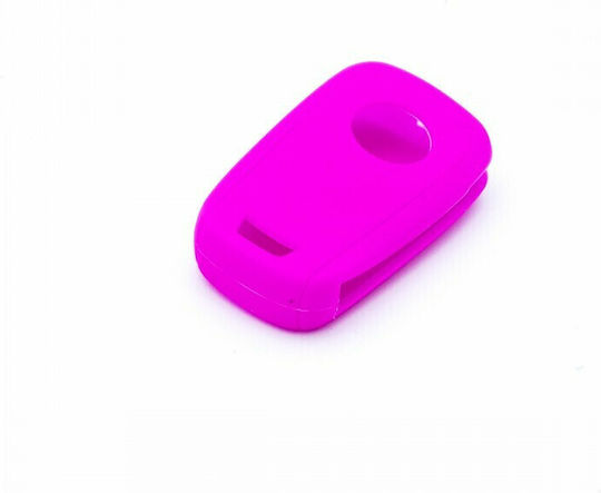 Husă Pentru Cheie Auto Car Safety Din Silicon Cu 2 Butoane Pentru Chevrolet Opel În Culoare Roz