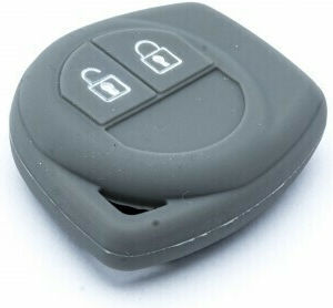Silicone Car Key Cover Case Car Safety with 2 Buttons for Fiat / Opel / Suzuki Gray