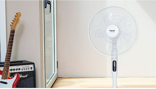 Taurus Ice Brise Ανεμιστήρας Ορθοστάτης 50W Διαμέτρου 40cm με Τηλεχειριστήριο Λευκός