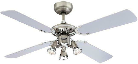 Westinghouse Princess Euro Ventilator De Tavan 105cm Cu Lentile De Mărire Crom/ Pewter Întunecat