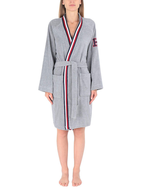 Tommy Hilfiger Teddy Μπουρνούζι με Γιακά Grey 360gr/m²