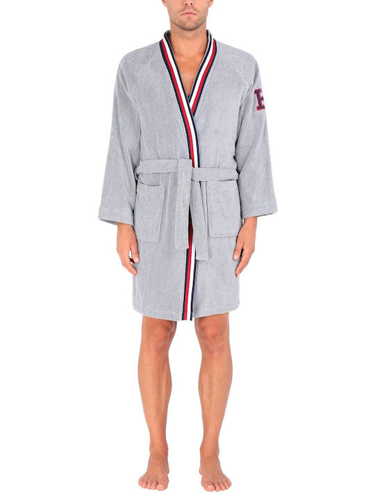 Tommy Hilfiger Teddy Μπουρνούζι με Γιακά Grey 360gr/m²