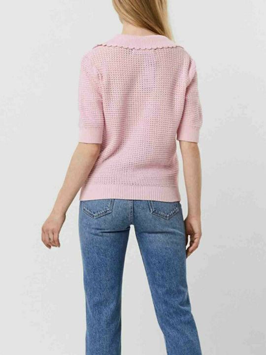 Vero Moda Κοντομάνικη Γυναικεία Μπλούζα Ροζ