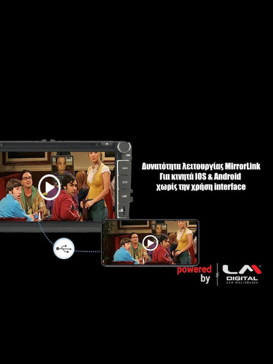 LM Digital Автомобилна Аудио Система (Блутут/USB/WiFi/GPS/Apple-Carplay/Android-Auto) с Тъчскрийн 9"