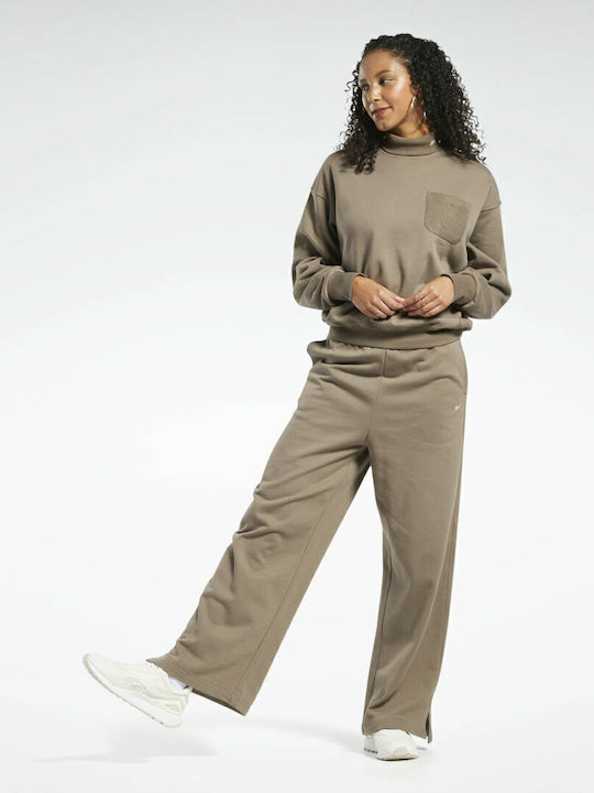 High Waist Sweatpants Wide Velvet Trek Grey