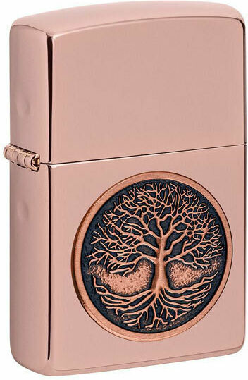 Zippo Tree Life Winddichter Feuerzeug Flamme Rose Gold