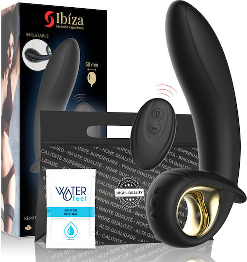 Ibiza Remote Control Inflatable Vibrator Δονητής G-Spot με Απομακρυσμένο Έλεγχο 16.5cm Μαύρος