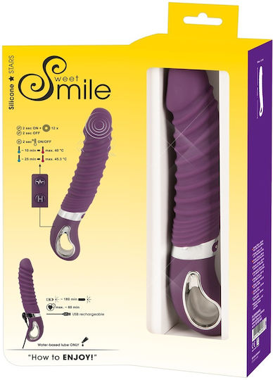You2Toys Sweet Smile Warming Soft Vibrator Ρεαλιστικός Δονητής 23.5cm Purple