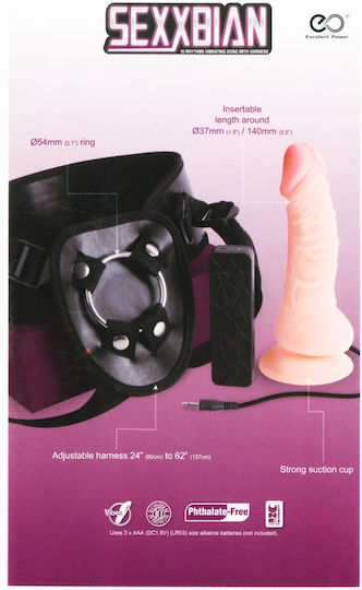 Excellent Power Excellent Power Industrial Gurtzeug mit Dildo 17cm in Schwarz Farbe