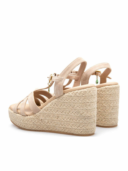 Damenplattformen Beige