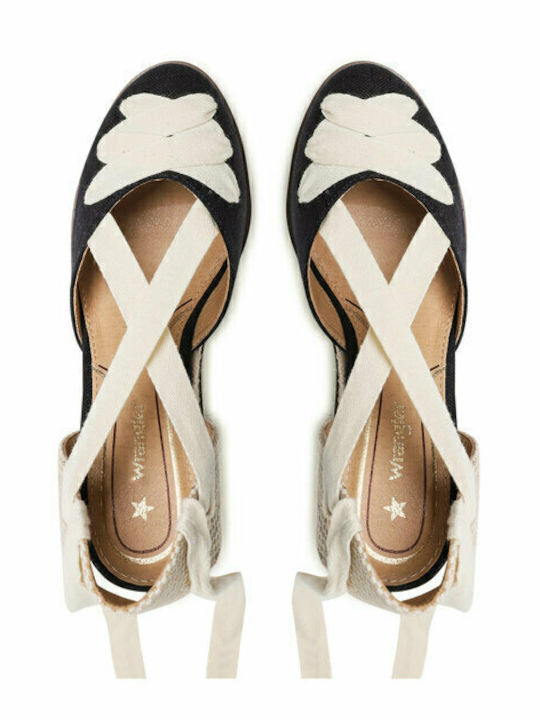 Isla Sash Women's Fabric Platform Espadrilles Navy Blue