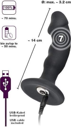 You2Toys Black Velvets Rechargeable Plug Anal Plug Black 14cm