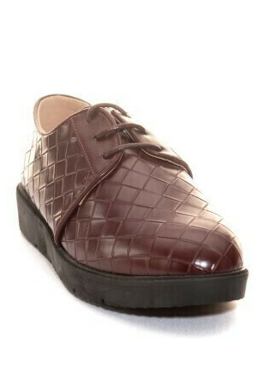 Oxfords pentru femei în Burgundy Culore