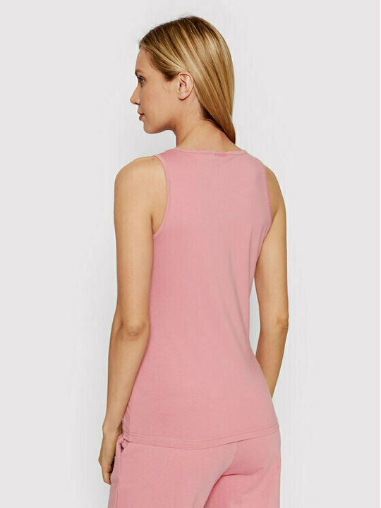 4F Damen Sportlich Baumwolle Bluse Ärmellos Rosa