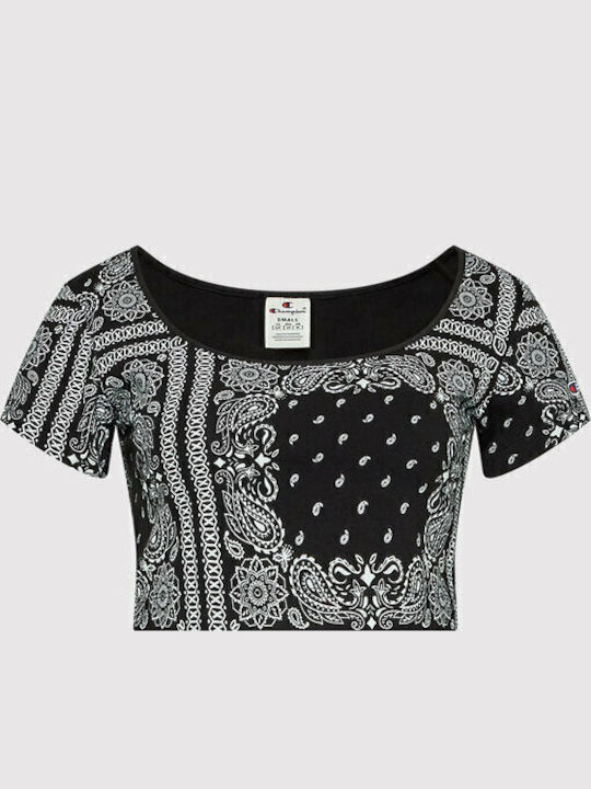 Rochester Women's Crop Top Cotton Short Sleeve Black