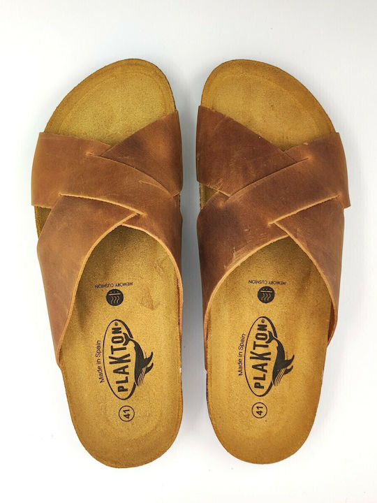 Leder Herrensandalen in Tabac Braun Farbe