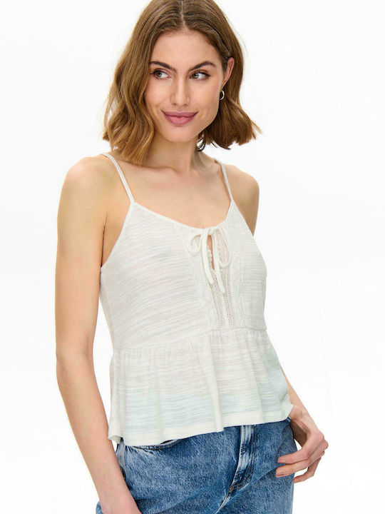 Only Women's Summer Blouse with Straps Cloud Dancer