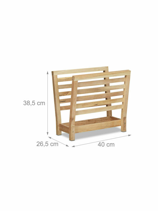 Relaxdays Suport reviste Lemn Bej 40x26.5x38.5buc 1buc