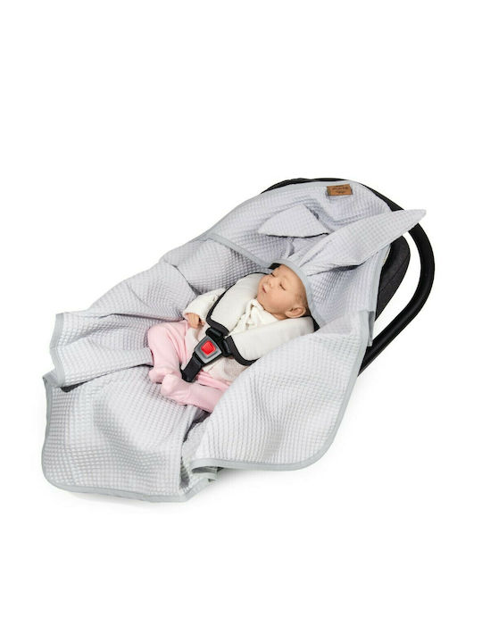 Beboulino Κουβέρτα Αγκαλιάς & Λίκνου For Baby Πικέ Γκρι 78x78εκ.