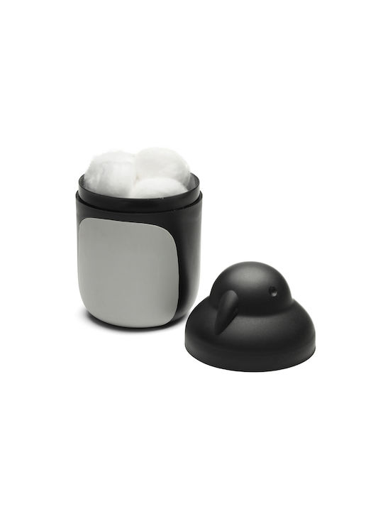 Qualy Plastic Cotton/Swabs Case Countertop Black