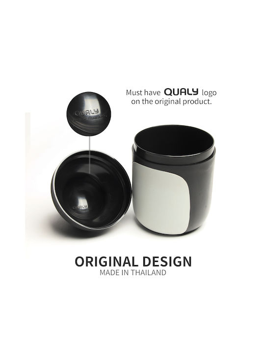 Qualy Plastic Cotton/Swabs Case Countertop Black